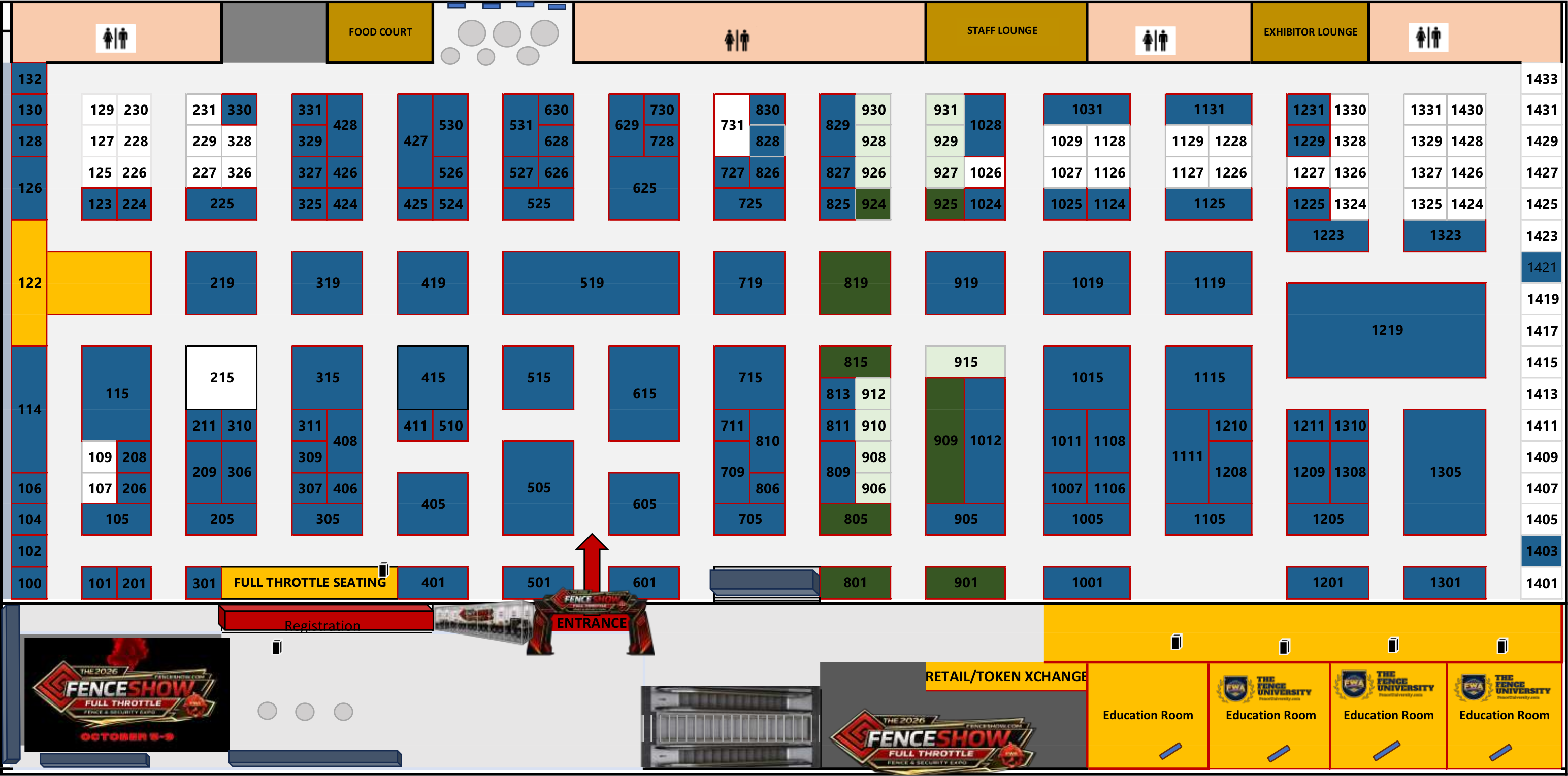 2026 Full Throttle Fence Show exhibit hall floor plan